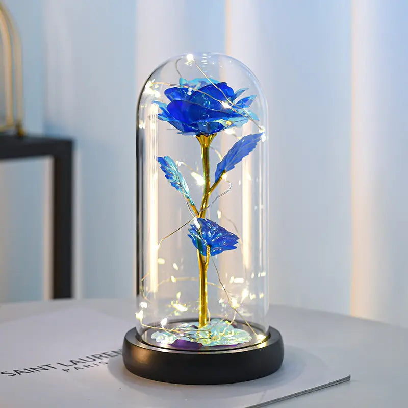 Elegant Golden Leaf Rose Flower in PVC Cover-1