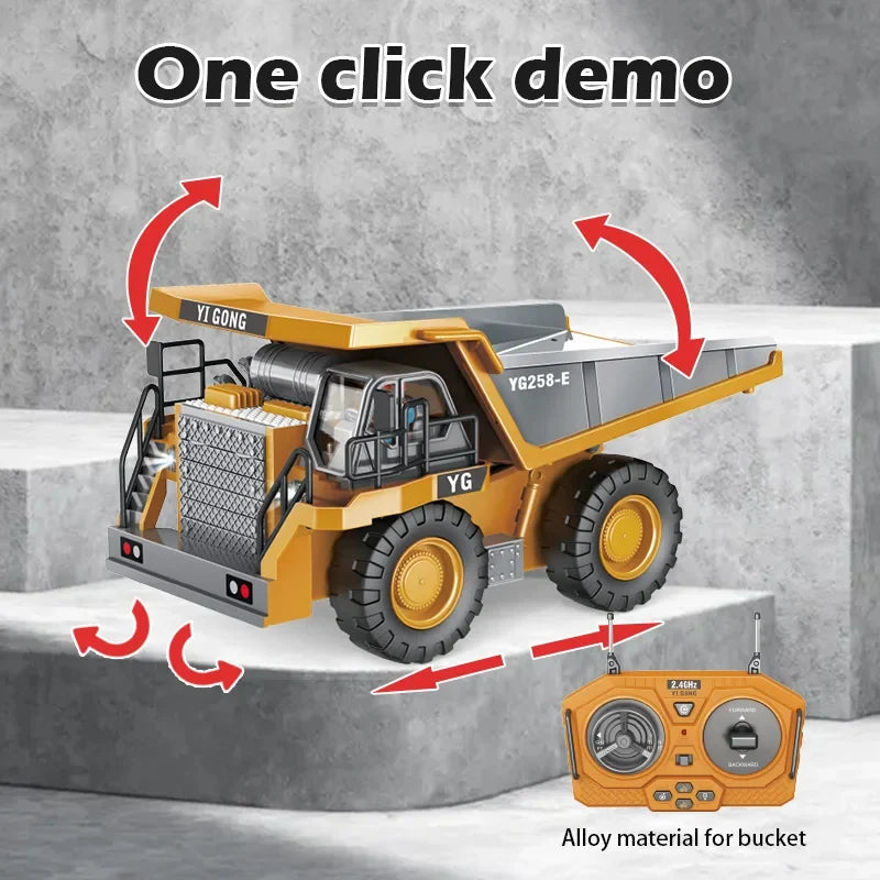 Rc Alloy Dump Truck Engineering Vehicle For Boys-3