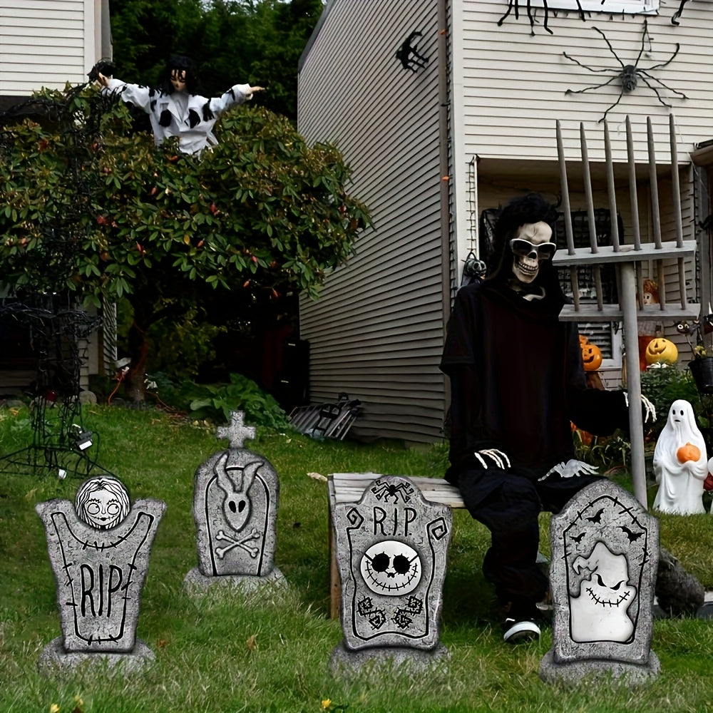 Halloween Grabstein Garten-Dekorationen 2D (4er-Set)