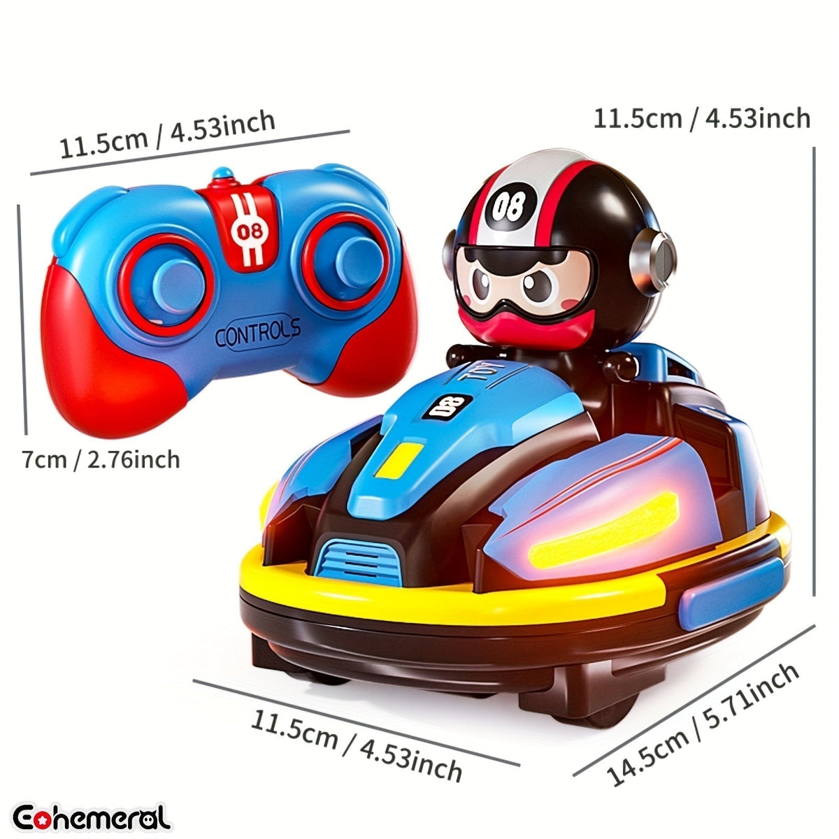 Remote Control Dual Bumper Cars Set with Lights-4