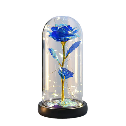 Elegant Golden Leaf Rose Flower in PVC Cover-0